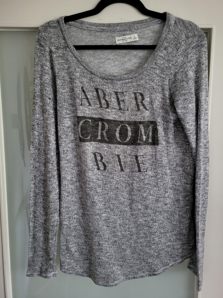 Abercrombie & Fitch longsleeve/dunne trui maat L, Maat 42/44 (L), Ophalen of Verzenden, Zo goed als nieuw, Grijs