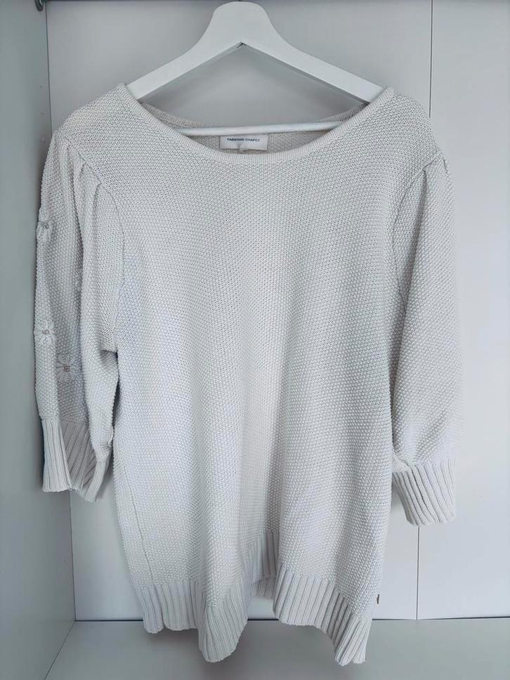 Fabienne Chapot wit truitje met driekwart mouw, maat 42, Kleding | Dames, Truien en Vesten, Zo goed als nieuw, Maat 42/44 (L)