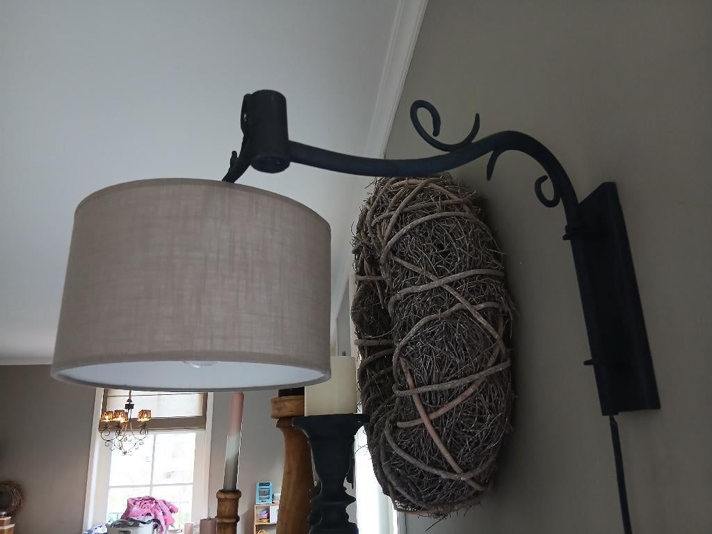 Vintage (schaarlamp) wandlamp, Gebruikt, Vintage, landelijk, sober, Ophalen of Verzenden, Metaal