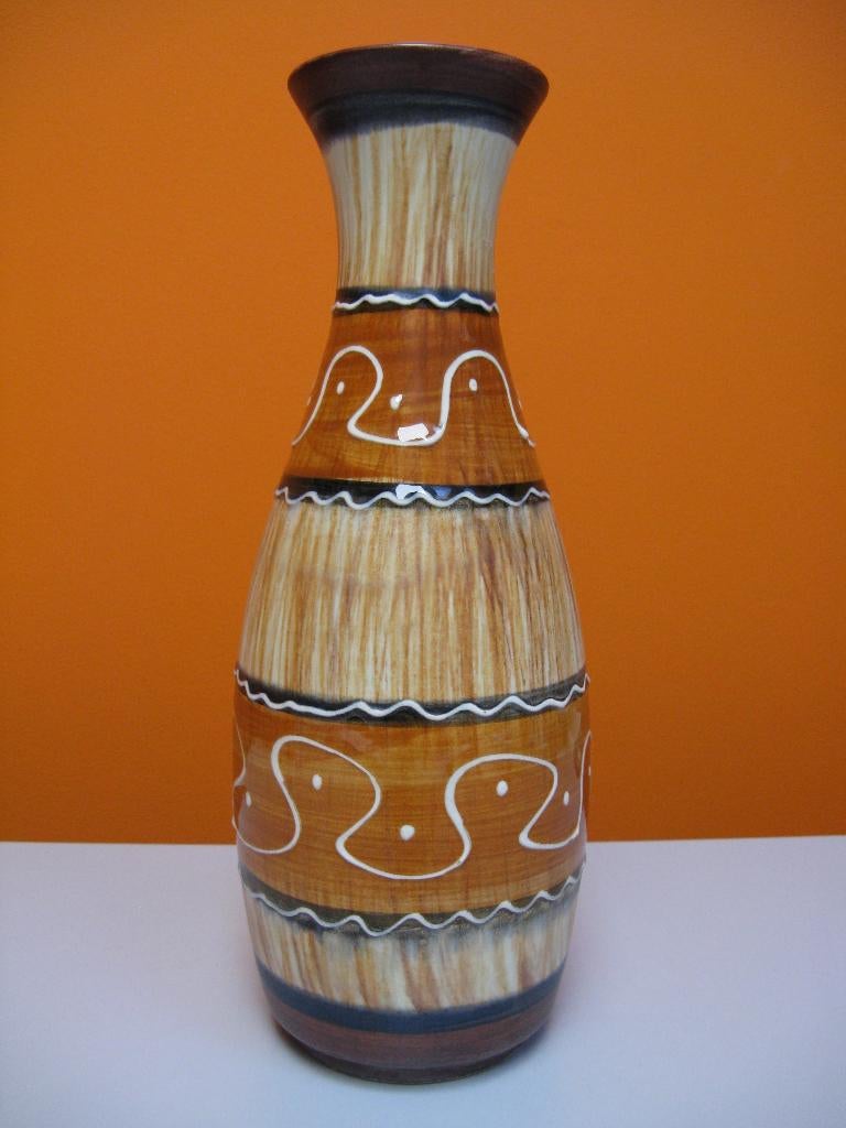 retro vintage vaas keramiek Bay Keramiek West Germany 1961, Overige kleuren, Aardewerk of Porselein, Ophalen of Verzenden, Zo goed als nieuw