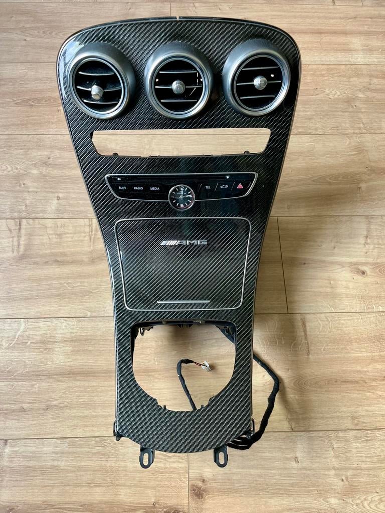 Mercedes C63S AMG carbon middenconsole IWC klok W205, Ophalen of Verzenden, Gebruikt, Mercedes-Benz