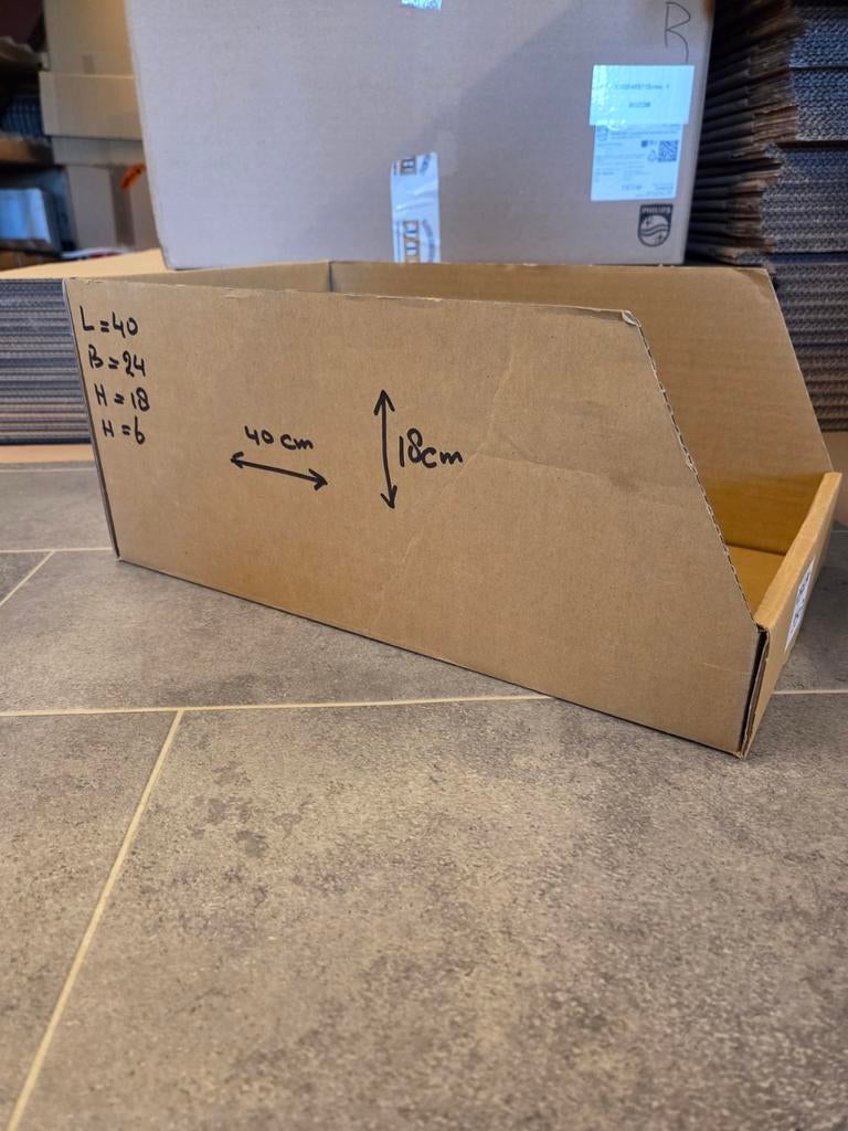 Karton bak 40x24x18-6, 100 stuks, Doe-het-zelf en Verbouw, Kratten en Dozen, Ophalen, Doos, 100 cm of meer, 60 cm of meer