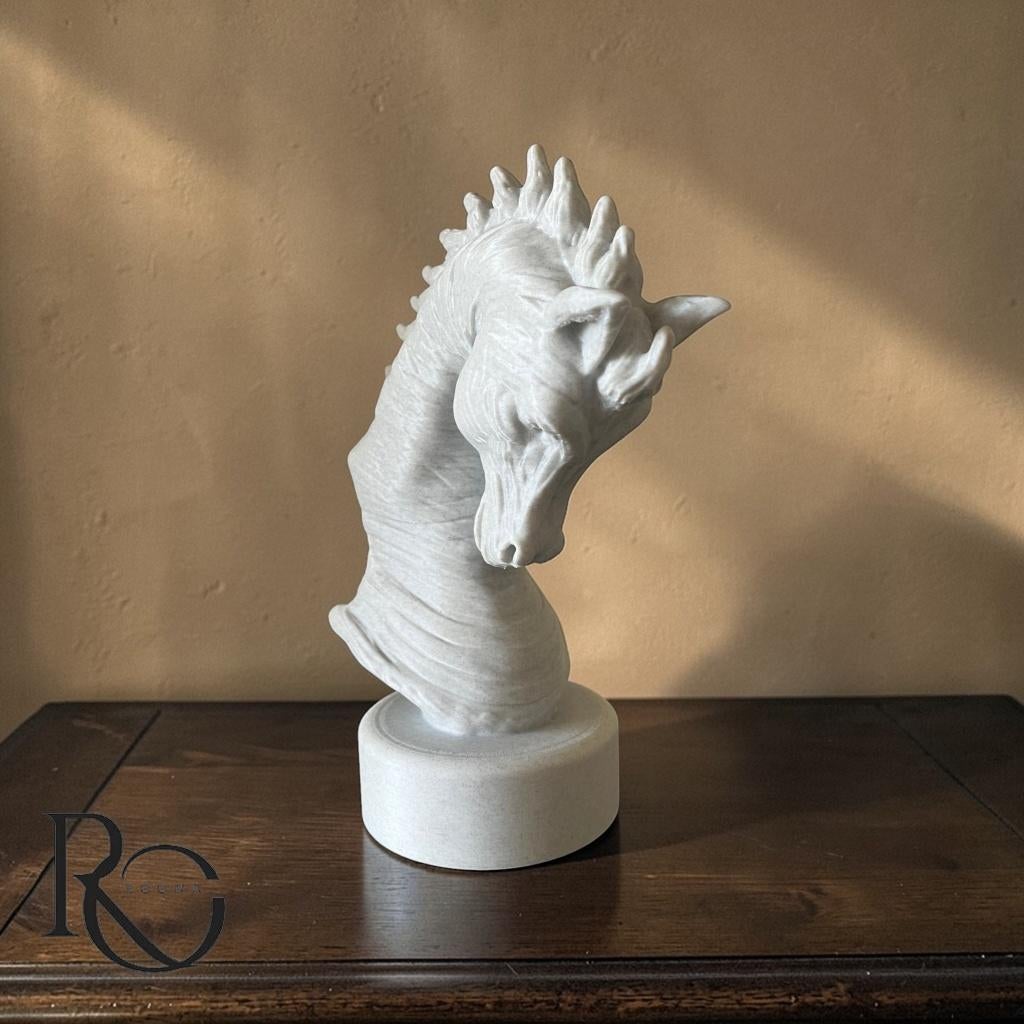 Schaakstuk Paard Sculptuur – Marble Look 26cm., Ophalen of Verzenden