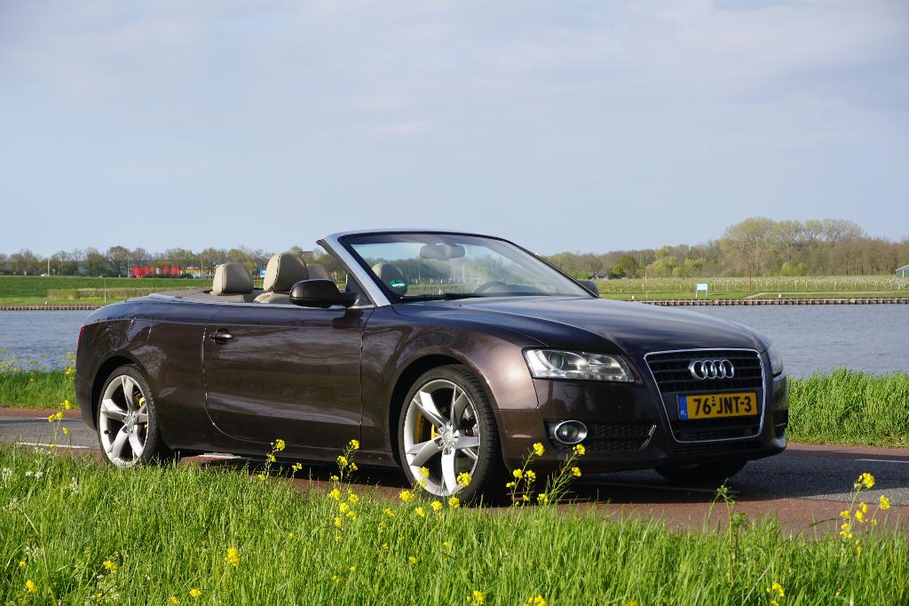 Audi A5 Cabrio 2.0TFSI Automaat | 260PK | CarPlay | 124000km, Elektronische parkeerrem, Beige, 4 cilinders, 4 stoelen