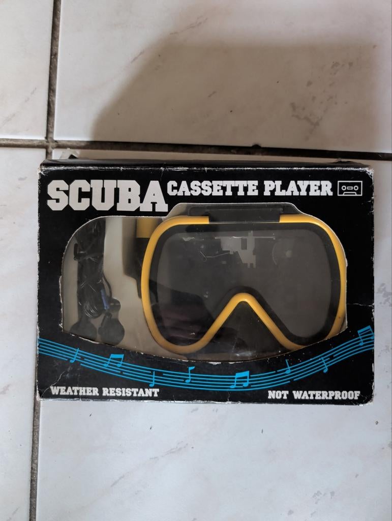 Vintage scuba basf walkman jaren 80 duikbril geel, Ophalen of Verzenden, 10 t/m 40 meter, Camera