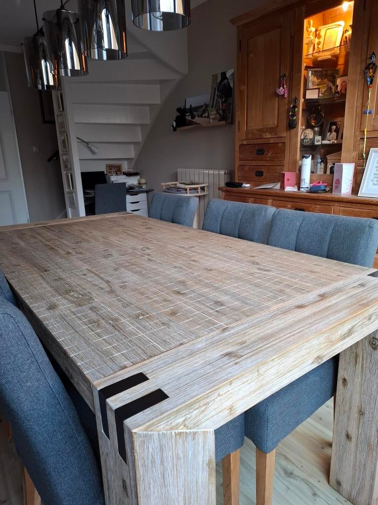 Uitschuifbare eetkamertafel, Ophalen, 50 tot 100 cm, Zo goed als nieuw, Vijf personen of meer