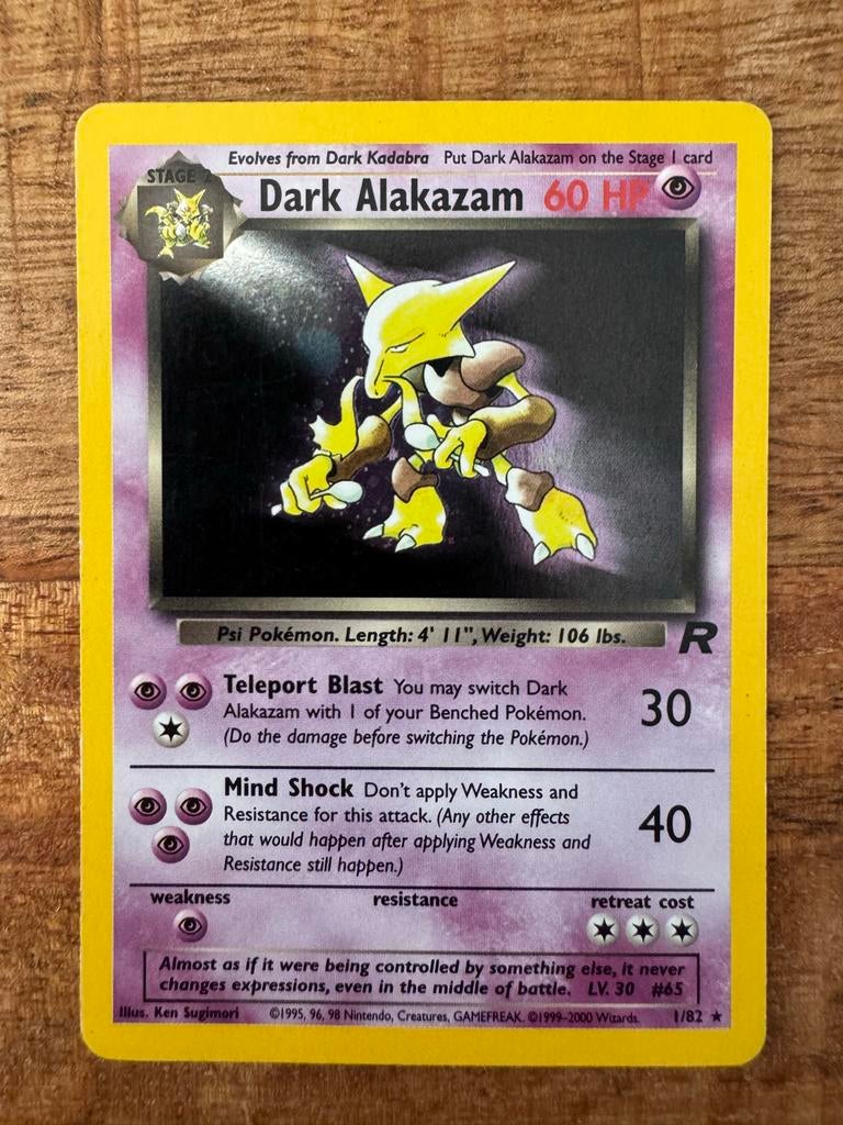 Dark Alakazam Pokémon kaart, Ophalen of Verzenden, Gebruikt, Losse kaart
