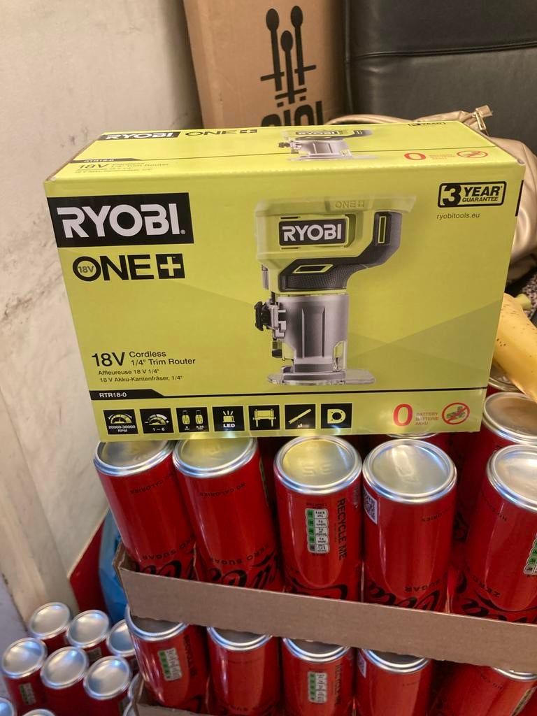 Ryobi One 18V Accu-Kantenfrees RTR18-0, Ophalen of Verzenden, Nieuw, Accu, Kantenfrees