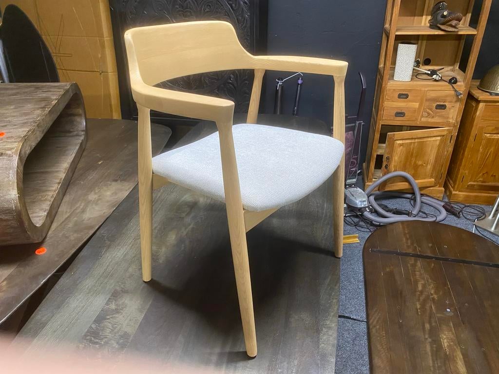 Stoel japandi blank massief essenhout b keus, Ophalen, Overige kleuren, Nieuw, Vier