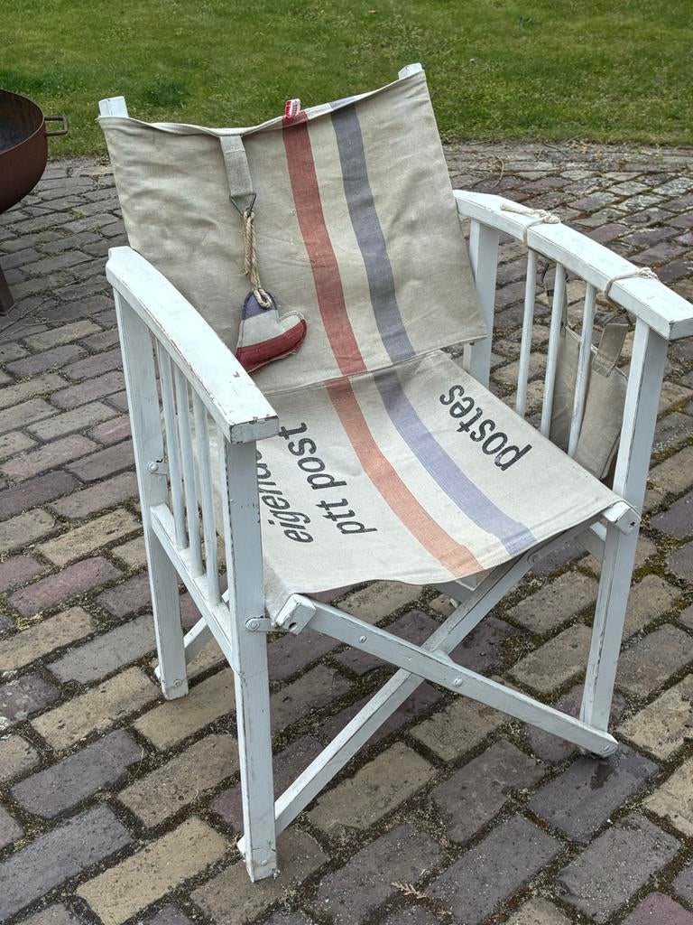 PTT Post klapstoel, Huis en Inrichting, Ophalen, Gebruikt, Wit, Eén