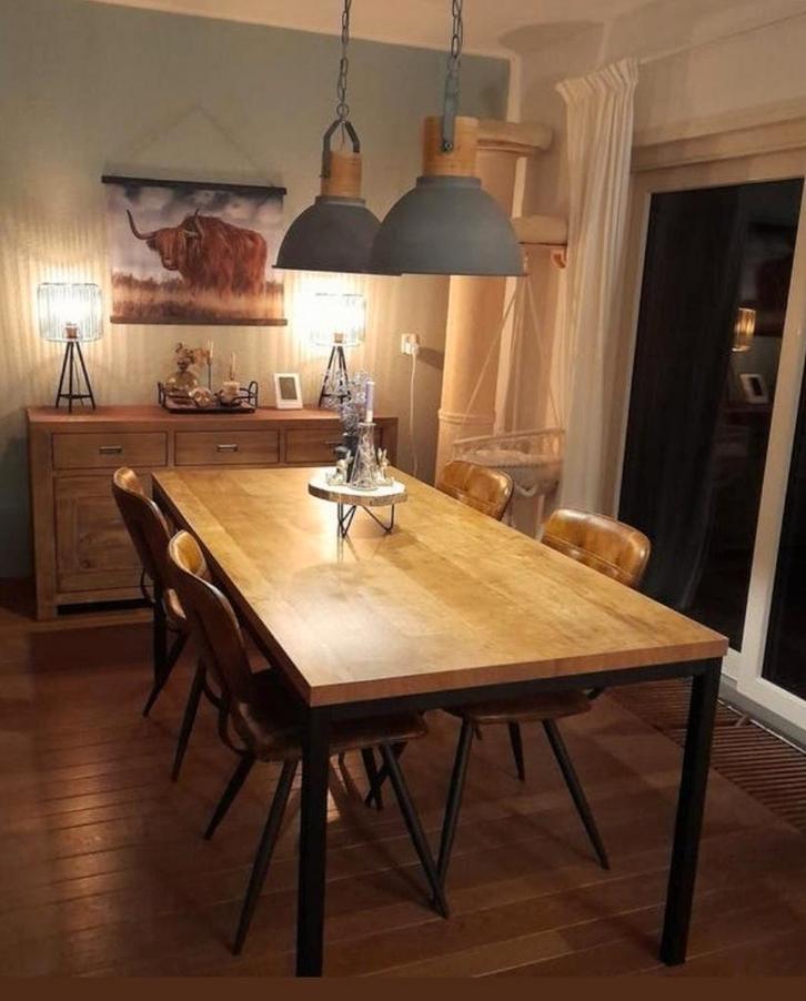 Eetkamertafel mango 6pers 🤎, Huis en Inrichting, Tafels | Eettafels, Zo goed als nieuw, 50 tot 100 cm, 150 tot 200 cm, Vijf personen of meer