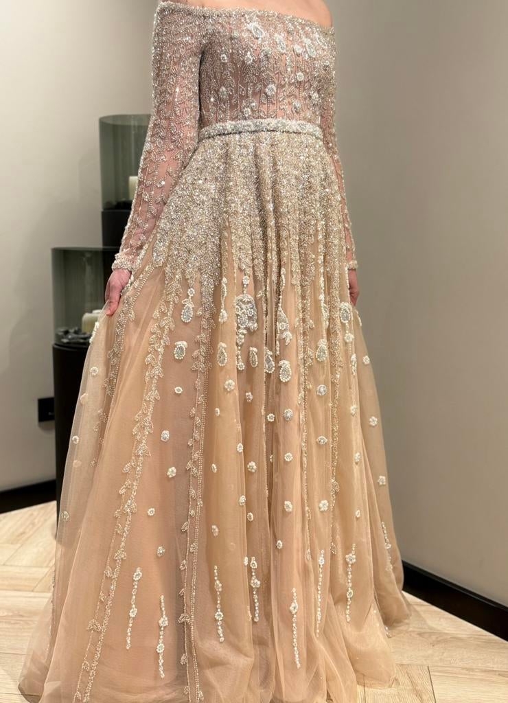 Luxe couture jurk, met de hand vervaardigd, Ophalen, Nieuw, Trouwjurk