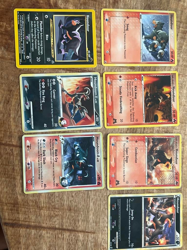 Pokémonkaarten - Houndoom Collectie (7 kaarten), Ophalen of Verzenden, Gebruikt, Meerdere kaarten, Foil