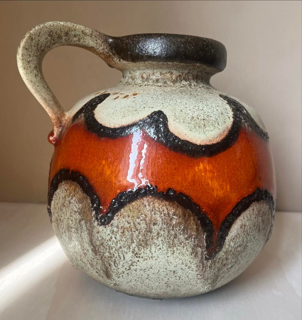 Vintage West-Duitse Fat Lava Vaas - Aardewerk Kruik, Ophalen