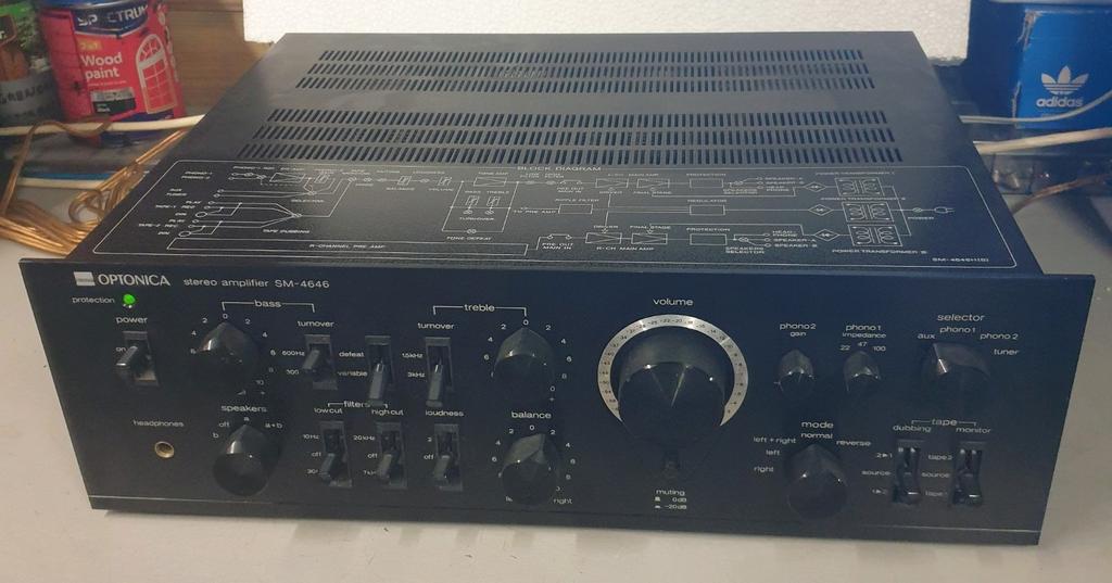 Sharp optonica versterker sm-4646 hb vintage 1978 i.z.g.s., Ophalen of Verzenden