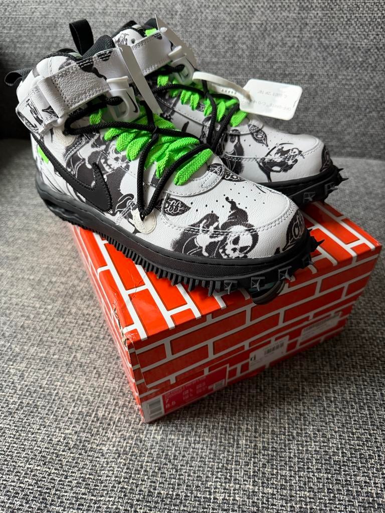 Off-White x Nike Air Force 1 Mid SP Leer Maat 40, Wit, Nieuw, Ophalen of Verzenden, Sneakers of Gympen