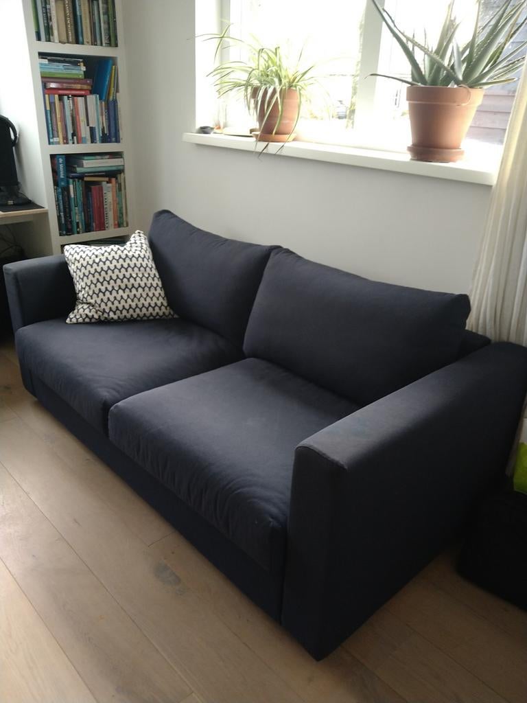 Vimle 2-zits slaapbank donkerblauw Ikea, Huis en Inrichting, Ophalen, Blauw, Tweepersoons, 140 cm
