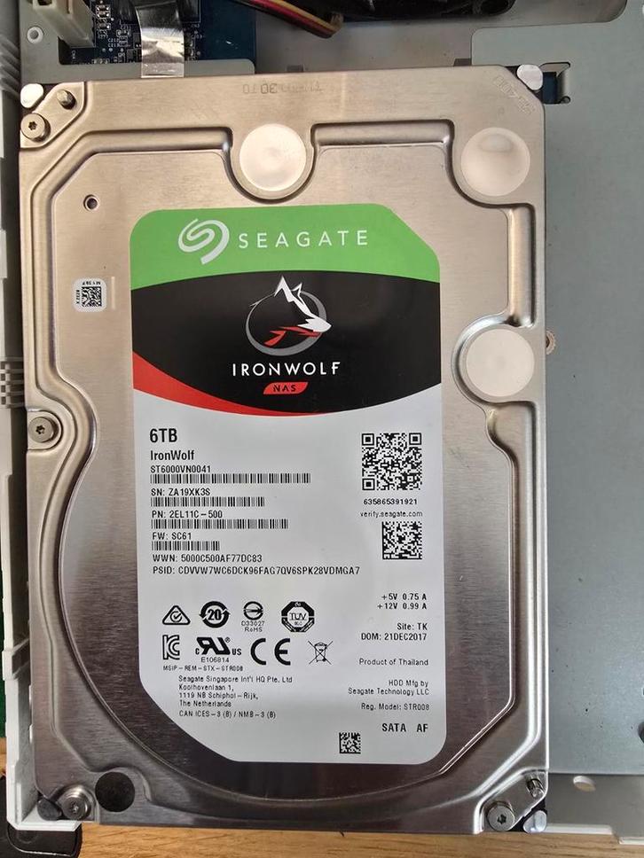 Seagate IronWolf 6TB NAS Harddisk - ST6000VN0041, Computers en Software, Harde schijven, Gebruikt, Server, Intern, HDD, SATA, Ophalen of Verzenden