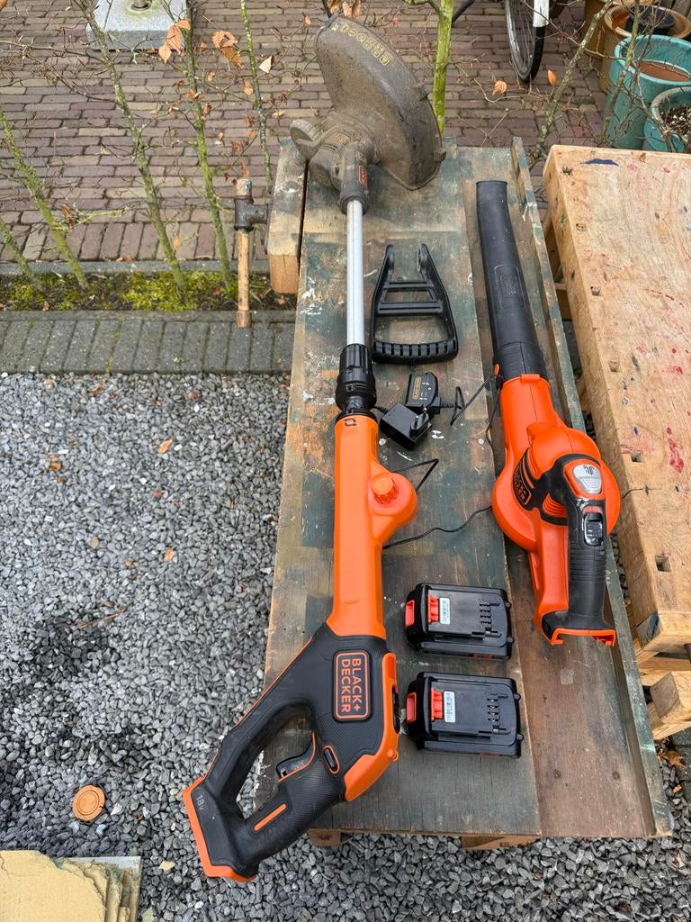 Black+Decker 18V bladblazer en grastrimmer, Ophalen, Gebruikt, Accu, Handgedragen