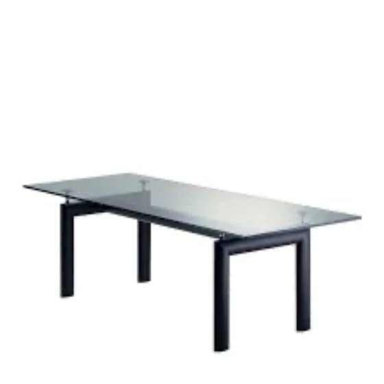 Verkort glazen tafelblad van originele Le Corbusier eettafel, Ophalen, Design, 50 tot 100 cm, 150 tot 200 cm