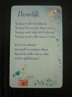 Kaart Huwelijk / wenskaartje bruiloft / pasje met tekst, Ophalen of Verzenden, Nieuw