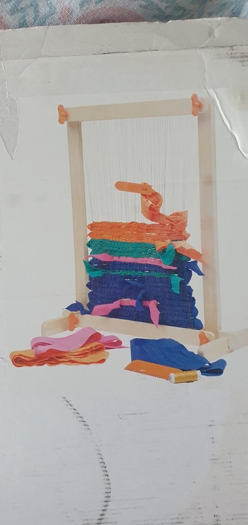 Houten Weefgetouw met Garen en Materialen, Hobby en Vrije tijd, Knutselen, Gebruikt, Gereedschap of Toebehoren, Ophalen of Verzenden