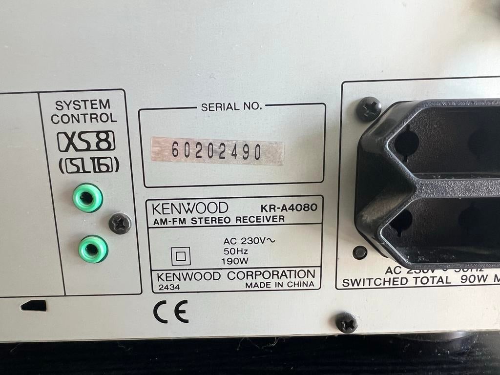 Kenwood KR-A4080 AM-FM Stereo Receiver, Overige merken, Gebruikt, Ophalen of Verzenden, 120 watt of meer