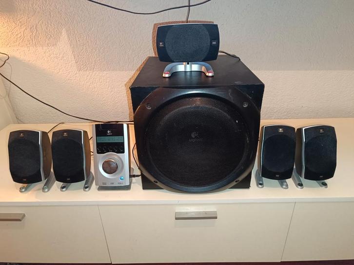 Logitech Z-5500 5.1 Surround Sound Systeem Compleet, Audio, Tv en Foto, Luidsprekers, Gebruikt, Complete surroundset, 120 watt of meer