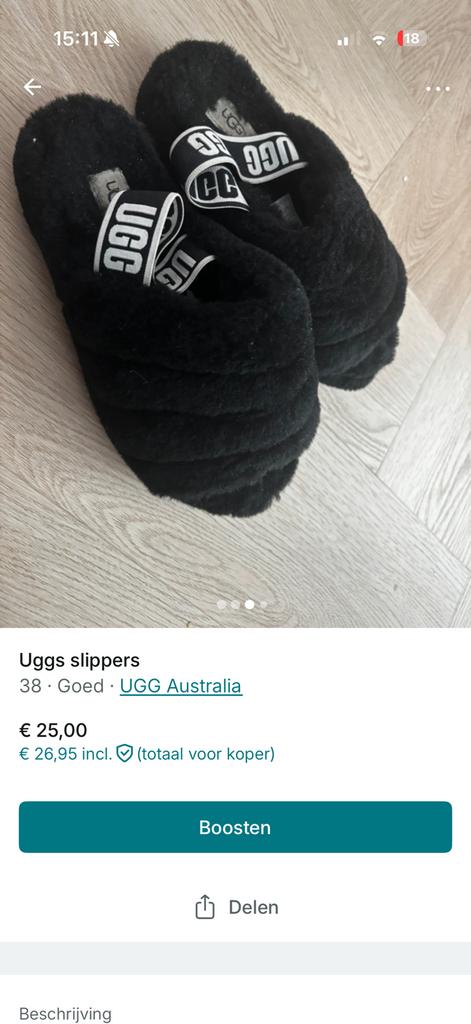 Uggs slippers, Ophalen of Verzenden, Zo goed als nieuw, Bokszak