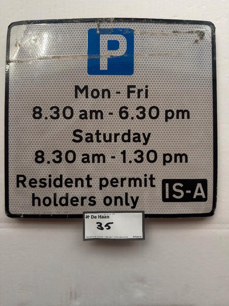Parkeerbordje, Ophalen, Gebruikt
