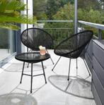 NIEUW: 2 x Retro Stoelen zwart voor binnen of buiten, Tuin en Terras, Tuinstoelen, Ophalen, Nieuw, Kunststof