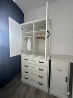 Nette witte kast met commode en lades, Ophalen, Gebruikt, 100 tot 150 cm, Met lade(s)