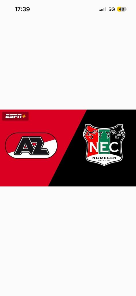 2 tickets AZ-NEC vak NN, Twee personen, April