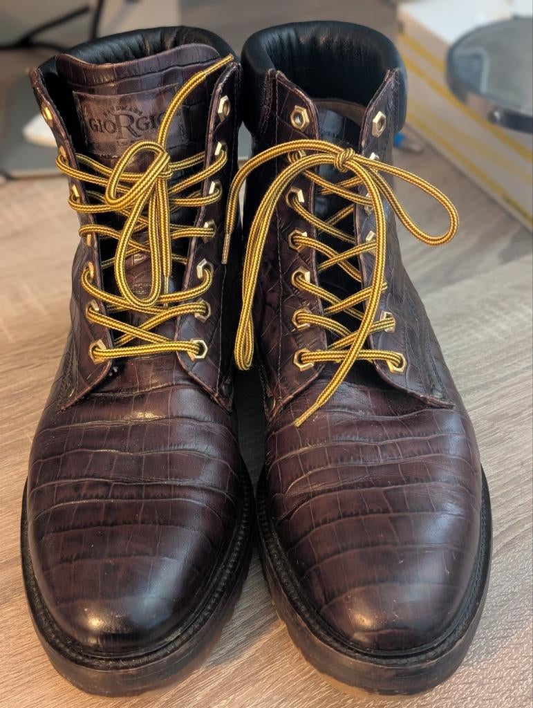 GioRgio Herenschoenen Leer Maat 43, Bruin, Ophalen of Verzenden, Gedragen, Boots