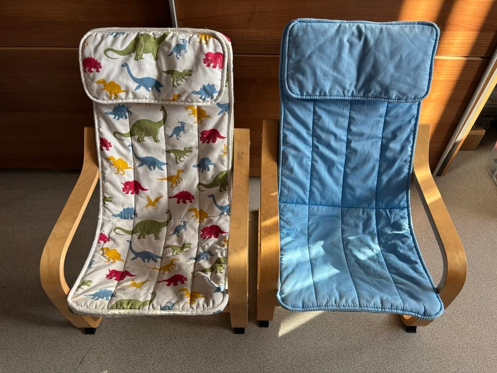 Twee kinderstoelen met kussens (Ikea Poäng), Ophalen, Gebruikt, Stoel