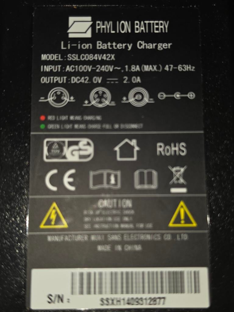 Phylion Li-ion Batterijlader SSL084V42X, Ophalen of Verzenden, Gebruikt