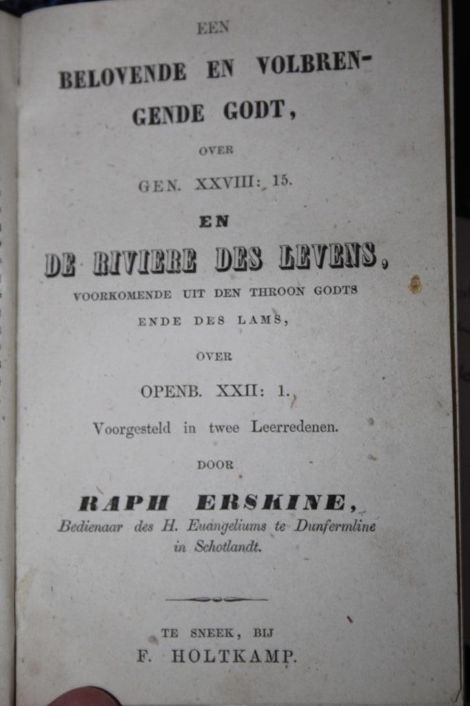 Th. van der Groe & Ralph Erskine - Drie werken (F. Holtkamp), Ophalen of Verzenden, Gelezen, Christendom | Protestants