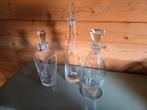 Set van 3 glazen karaffen met stoppen, Antiek en Kunst, Antiek | Glas en Kristal, Ophalen of Verzenden