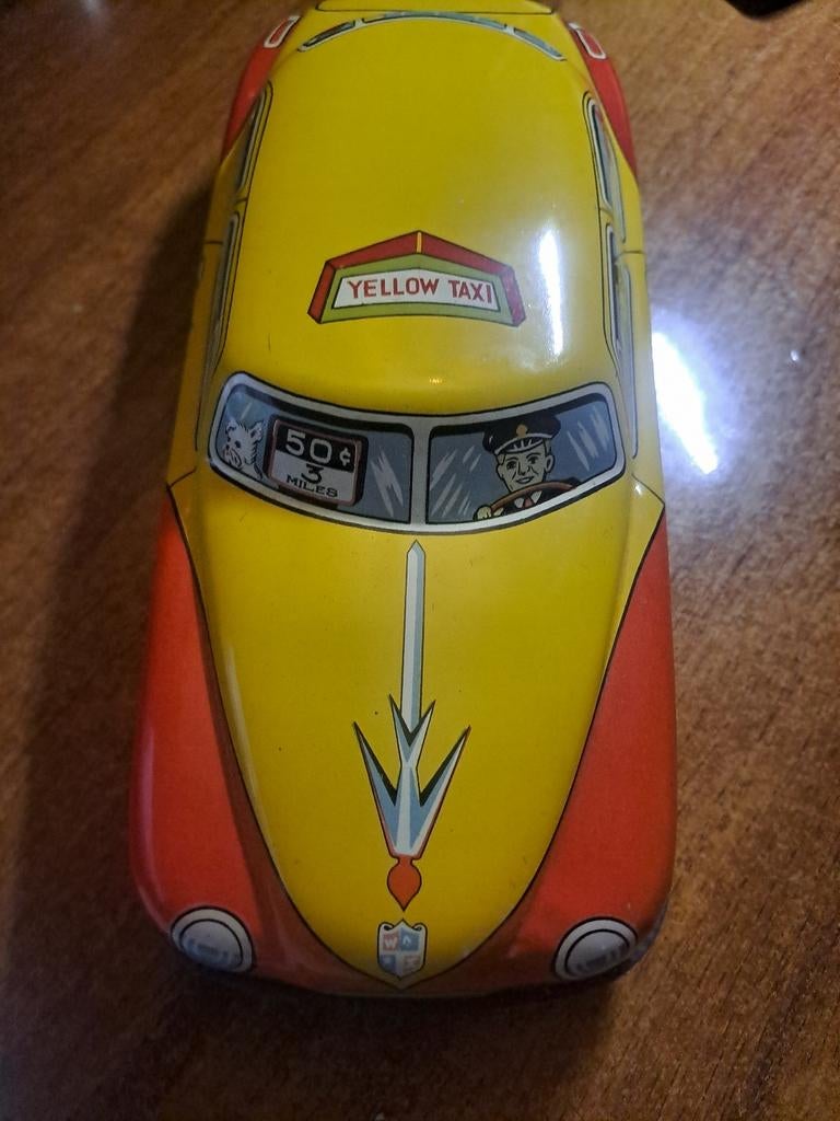 Vintage yellow taxi, Hobby en Vrije tijd, Modelauto's | 1:24, Ophalen of Verzenden, Overige merken