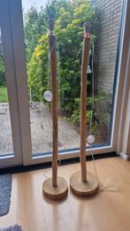 2 houten sta lampen, Ophalen, Gebruikt