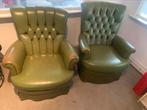 Chesterfield style Engelse fauteuil, Huis en Inrichting, Fauteuils, Ophalen, Gebruikt, Chesterfield, Hout