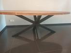 Ovale tafel van mangohout., Ophalen, 200 cm of meer, 50 tot 100 cm, Zo goed als nieuw