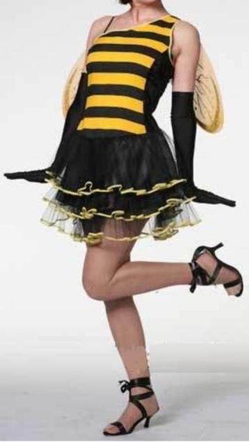 Leuke geel/zwarte BIJ/BIJEN/HOMMEL jurk + vleugels  beschikbaar voor biedingen