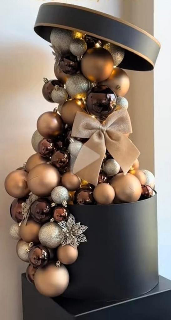 3 ronde dozen zwart goud, Huis en Inrichting, Woonaccessoires | Overige, Zo goed als nieuw, Ophalen