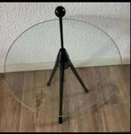 Bijzettafel, Italiaans design, jaren 80 kristal en metaal, Huis en Inrichting, Tafels | Bijzettafels, Ophalen, Minder dan 55 cm