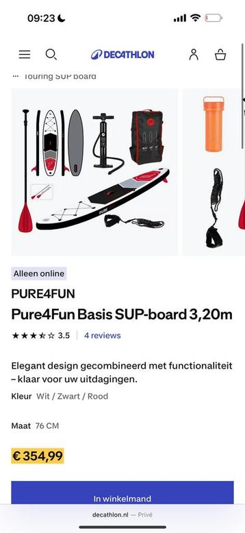 SUP board 3,20 m NIEUW - 320 cm stabiel supboard  beschikbaar voor biedingen