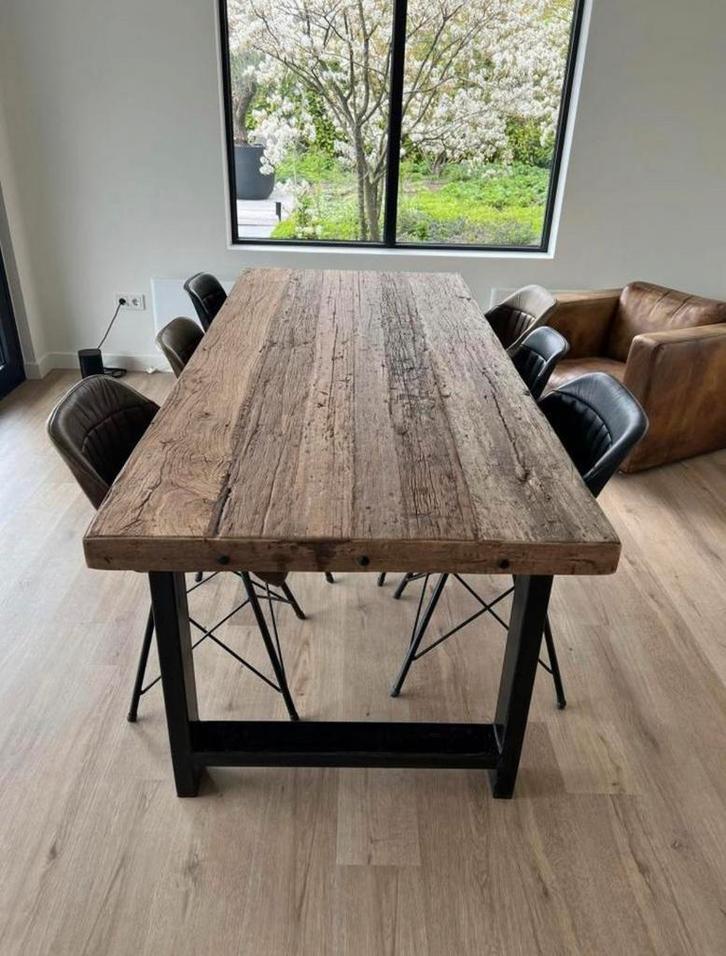 6 ECHT lederen eetkamerstoelen, Huis en Inrichting, Stoelen, Zo goed als nieuw, Vijf, Zes of meer stoelen, Leer, Zwart, Ophalen