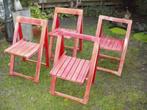 klapstoelen hout, stevig Aldo Jacober, Huis en Inrichting, Stoelen, Ophalen, Gebruikt, Vier, Rood