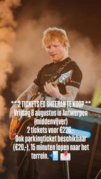 2 tickets Ed Sheeran 8 augustus in Antwerpen, Tickets en Kaartjes, Concerten | Nederlandstalig, Twee personen, Augustus
