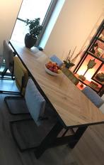 Eettafel / tafel visgraat met zwart stalen profiel, Huis en Inrichting, Tafels | Eettafels, Ophalen, 200 cm of meer, 50 tot 100 cm